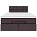 Pouf Letto con Materasso Marrone Scuro 120x200 cm in Tessuto - Foto miniatura 8
