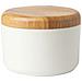Posacenere In Stile Nordico Con Coperchio - Acciaio Inossidabile E Bambù, Antivento E Antifumo White - Foto miniatura 1