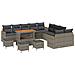 Set Divano da Giardino con cuscino 14 pcs Grigio Poly Rattan - Foto miniatura 1