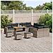 Set Divano da Giardino con cuscino 14 pcs Grigio Poly Rattan - Foto miniatura 3
