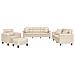 Set Divani 4 pz con Cuscini Beige in Tessuto Microfibra - Foto miniatura 1