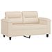 Set Divani 4 pz con Cuscini Beige in Tessuto Microfibra - Foto miniatura 4