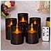 Set Di 5 Candele Led Senza Fiamma Nere - Diametro 7,5 Cm - Scintillio Realistico, Telecomando Incluso - Foto miniatura 2