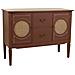 Credenza In Legno Marrone E Rattan 106x40x78h - Foto miniatura 1