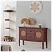 Credenza In Legno Marrone E Rattan 106x40x78h - Foto miniatura 2