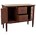 Credenza In Legno Marrone E Rattan 106x40x78h - Foto miniatura 3