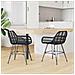 Sedia da pranzo 2 pcs Nero 55 x 50 x 74 cm Rattan e Ferro - Foto miniatura 3