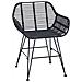 Sedia da pranzo 2 pcs Nero 55 x 50 x 74 cm Rattan e Ferro - Foto miniatura 4