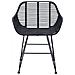 Sedia da pranzo 2 pcs Nero 55 x 50 x 74 cm Rattan e Ferro - Foto miniatura 5