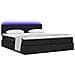 Letto con luci a strisce a LED Nero 200 x 200 cm Tessuto - Foto miniatura 3