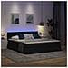 Letto con luci a strisce a LED Nero 200 x 200 cm Tessuto - Foto miniatura 6
