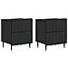 Armadio da Notte con cassetto 2 pcs Nero 43 x 34,5 x 49,5 cm - Foto miniatura 1