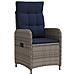 Sedia da giardino reclinabile Grigio e Blu Navy polyrattan - Foto miniatura 1