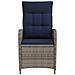 Sedia da giardino reclinabile Grigio e Blu Navy polyrattan - Foto miniatura 4