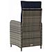 Sedia da giardino reclinabile Grigio e Blu Navy polyrattan - Foto miniatura 6