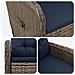 Sedia da giardino reclinabile Grigio e Blu Navy polyrattan - Foto miniatura 7