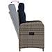 Sedia da giardino reclinabile Grigio e Blu Navy polyrattan - Foto miniatura 8