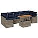 Set Divano da Giardino 8 pz Grigio e Blu Navy polyrattan - Foto miniatura 1
