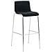 Sgabello Bar Hoover in Tessuto I Sgabello Alto Design 4 Gambe in Metallo I Sedia Sgabello Impilabile con Schienale I Sgabello Bancone H 76 CM Nero Base Cromata - Foto miniatura 1