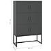 Credenza Alta Antracite 80x35x135 Cm In Acciaio - Foto miniatura 10