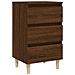 Comodino con Gambe in Legno Massello Rovere Marrone 40x35x69 cm - Foto miniatura 2
