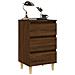 Comodino con Gambe in Legno Massello Rovere Marrone 40x35x69 cm - Foto miniatura 6