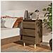 Comodino con Gambe in Legno Massello Rovere Marrone 40x35x69 cm - Foto miniatura 1