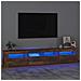 Mobile Porta Tv Con Luci Led Rovere Fumo 210x35x40 Cm - Foto miniatura 1