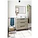 Mobile Sottolavabo Palmdale, Mobiletto Per Bagno, Armadio A 3 Cassetti E Specchio, Lavabo Non Incluso, 80x45h86 Cm, Quercia - Foto miniatura 1