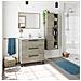 Mobile Sottolavabo Palmdale, Mobiletto Per Bagno, Armadio A 3 Cassetti E Specchio, Lavabo Non Incluso, 80x45h86 Cm, Quercia - Foto miniatura 3