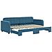 Divano Letto Con Letto Estraibile Blu 80x200 Cm In Velluto - Foto miniatura 2