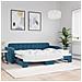 Divano Letto Con Letto Estraibile Blu 80x200 Cm In Velluto - Foto miniatura 1