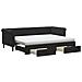 Divano Letto Estraibile Con Cassetti Nero 80x200 Cm In Velluto - Foto miniatura 1