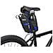 Borsa Blu Da Sella Per Bicicletta In Nylon Adatta A Lunghi Viaggi Cn Foppia Tasca E Fascia Riflettente - Foto miniatura 3