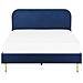 Letto Velluto Flayat 140 X 200 Cm Blu Marino - Foto miniatura 2