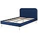 Letto Velluto Flayat 140 X 200 Cm Blu Marino - Foto miniatura 3