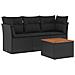 Set Divani da Giardino 4 pz con Cuscini Nero in Polyrattan - Foto miniatura 1
