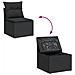 Set Divani da Giardino 4 pz con Cuscini Nero in Polyrattan - Foto miniatura 10