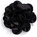 Spilla Con Fiore Grande E Vistoso In Tessuto Satinato Black - Foto miniatura 1
