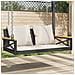 Panchina a Dondolo con Cuscini Nera 109x62x40 cm in Polyrattan - Foto miniatura 4