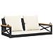 Panchina a Dondolo con Cuscini Nera 109x62x40 cm in Polyrattan - Foto miniatura 1