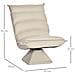 Poltrona in Tessuto Imbottita Girevole a 360° e Reclinabile a 3 Livelli 62x62x95cm, Beige - Foto miniatura 3