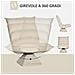 Poltrona in Tessuto Imbottita Girevole a 360° e Reclinabile a 3 Livelli 62x62x95cm, Beige - Foto miniatura 4