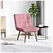 Poltrona Relax 64x74x84 Cm Rosa In Velluto - Foto miniatura 3