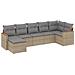 Set Divani Da Giardino 7 Pz Con Cuscini Beige In Polyrattan - Foto miniatura 2