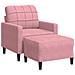 Poltrona Con Poggiapiedi Rosa 60 Cm Velluto - Foto miniatura 2