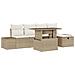 Set di 6 Pezzi Divano da Giardino con Cuscini Beige in Rattan Sintetico - Foto miniatura 1