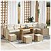 Set Divano Giardino Beige in Polyrattan con Cuscini - 10 Pezzi,  Set Pranzo Giardino in Polyrattan Beige con Cuscini - 4 Pezzi - Foto miniatura 2