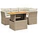 Set Divano da Giardino 5 pz con Cuscini Beige in Polyrattan - Foto miniatura 1
