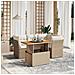 Set Divano da Giardino 5 pz con Cuscini Beige in Polyrattan - Foto miniatura 2